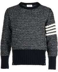 Thom Browne - Navy 4-bar Wool Sweatshirt - Lyst