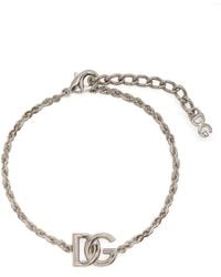 Dolce & Gabbana - Logo-Plaque Chain-Link Bracelet - Lyst