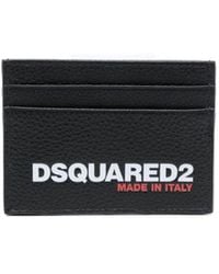 DSquared² - Logo Print Leather Cardholder - Lyst