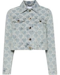Casablancabrand - Heart Monogram Denim Jacket - Women's - Cotton - Lyst