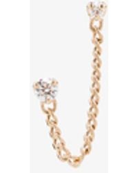 Zoe Chicco - 14k Double Stud Chain Diamond Earring - - Diamond/14kt Gold - Lyst