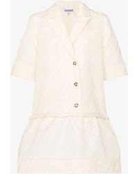 Ganni - Striped Taffeta Mini Dress - Women's - Recycled Polyester - Lyst