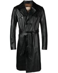 Gucci - Leather Trench Coat - Lyst