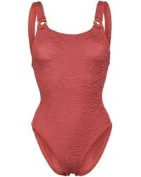 Hunza G - Domino Metallic Swimsuit - Women's - Polyamide/elastane - Lyst