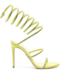 Rene Caovilla - Yellow 105mm Crystal-embellished Sandals - Women's - Calf Leather/satin - Lyst