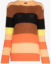 P.E Nation Spring Striped Knit Sweater - Brown