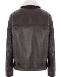 Bottega Veneta - Contrast-collar Leather Jacket - Women's - Calf Leather - Lyst