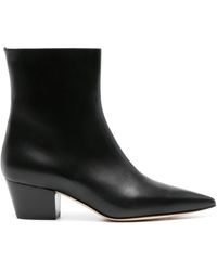 Manolo Blahnik - Agnetapla Leather Ankle Boots - Women's - Calf Leather - Lyst