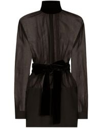 Dolce & Gabbana - Crepe Organza Mini Dress - Lyst