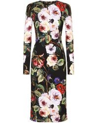 Dolce & Gabbana - Floral Midi Dress - Lyst