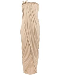 Blumarine - Gold-tone Butterfly-pin Asymmetric Dress - Lyst