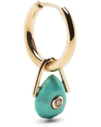 Pascale Monvoisin - 9k Yellow Orso Turquoise And Diamond Single Hoop Earring - Lyst