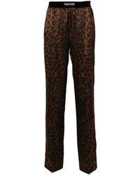Tom Ford - Leopard-print Silk Track Pants - Lyst