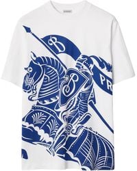 Burberry - Equestrian Knight Design Relaxed-fit Cotton-jersey T-shirt - Lyst