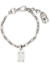 Dolce & Gabbana - Logo-tag Chain-link Bracelet - Lyst