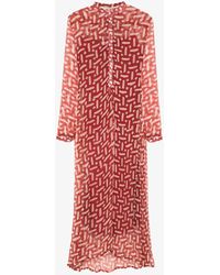 Cloe Cassandro Andrea Printed Silk Maxi Dress - Red
