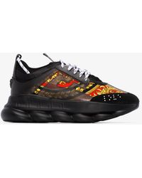 versace men's black sneakers