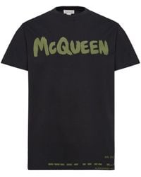 Alexander McQueen - Graffiti Cotton T-shirt - Lyst