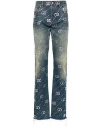 Gucci - Crystal Embellished Intrelocking G Jeans - Lyst