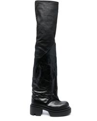 Rick Owens - Bogun 78mm Leather Flared Boots - Lyst