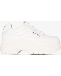 Naked Wolfe Sporty 70 Platform Leather Trainers - White