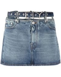 Y. Project - Denim Mini Skirt With Belt - Lyst