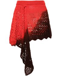 The Attico - Crochet Asymmetric Mini Skirt - Lyst