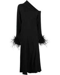 16Arlington - Adelaide Feather Trim Midi Dress - Lyst