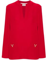 Valentino Garavani - V Gold Silk Shirt - Lyst