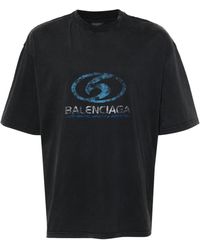 Balenciaga - Surfer Logo-Print Cotton T-Shirt - Lyst