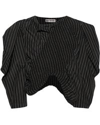 Issey Miyake - Contraction Pinstripe-print Blouse - Lyst