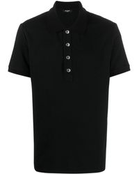 Balmain - Monogram-pattern Piqué Polo Shirt - Lyst