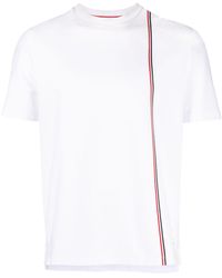 Thom Browne - Rwb Stripe Cotton T-shirt - Lyst