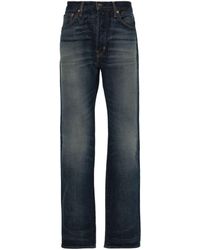 Tom Ford - Selvedge Straight-leg Jeans - Men's - Calf Leather/cotton - Lyst