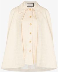 Gucci Convertible Tweed Cape Gilet - White