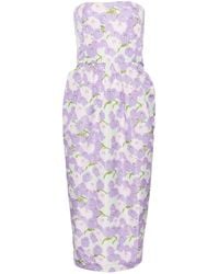 BERNADETTE - Violet Floral Strapless Dress - Lyst
