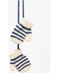Bobo Choses Blue And White Striped Mittens - Kids - Acrylic/wool