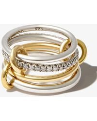 Spinelli Kilcollin - 18kt Yellow Gold And Sterling Silver Nimbus Sg 4-linked Diamond Ring - Lyst