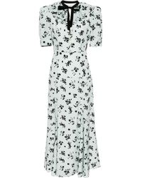 Alessandra Rich - Floral-print Silk Dress - Women's - Silk/cupro/polyamide - Lyst