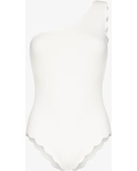 Marysia Swim - Santa Barbara Scalloped Asymmetric Swimsuit - Women's - Elastane/polyamide - Lyst