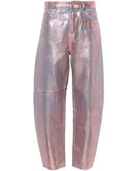 Ganni - Foil Tapered Jeans - Lyst