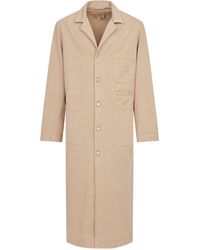 MM6 by Maison Martin Margiela - Neutral Single-breasted Cotton Coat - Lyst