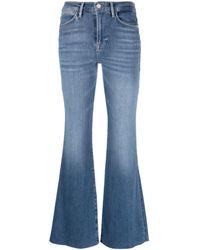 FRAME - Le Easy Flare Frayed Jeans - Lyst