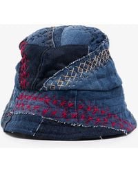 By Walid Patchwork Cotton Bucket Hat - - Cotton - Blue