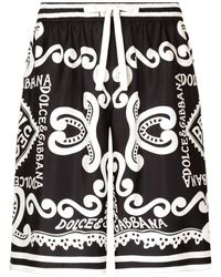 Dolce & Gabbana - Marina Print Silk Shorts - Lyst