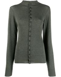Lemaire - High-neck Wool Cardigan - Lyst