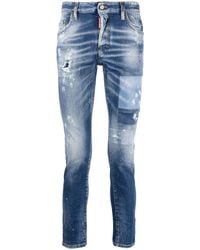 DSquared² - Paint-splatter Distressed Skinny Jeans - Lyst