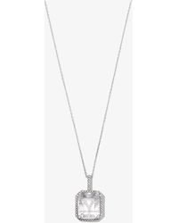 Mateo - 14k White Gold Y Initial Quartz Diamond Necklace - Lyst