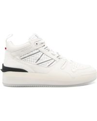 Moncler - Pivot Leather-trimmed Sneakers - Lyst