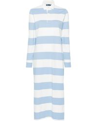 Polo Ralph Lauren - Blue And Striped Long-sleeved Polo Dress - Women's - Cotton - Lyst